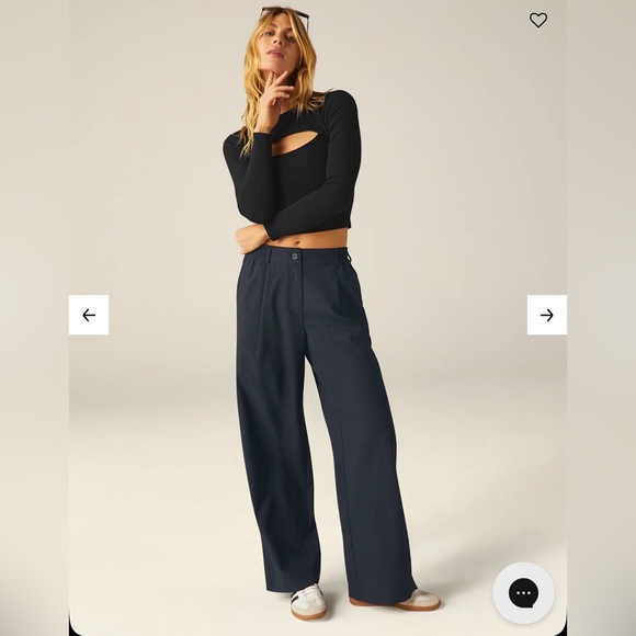 Beyond Yoga Pants - Beyond Yoga Status Wide Leg Trouser (Navy, XS, NWT)